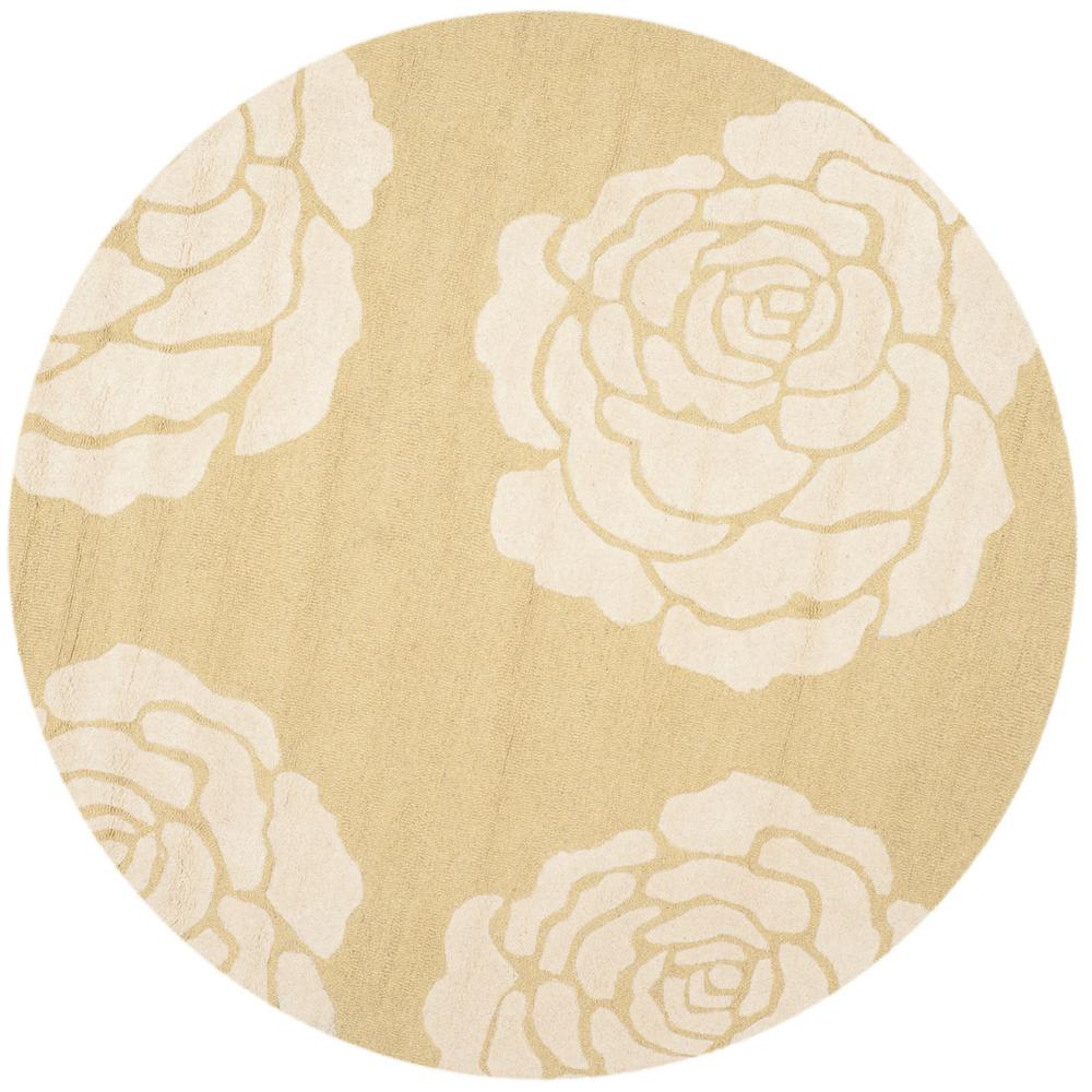 CAMBRIDGE, LIGHT GOLD / IVORY, 6' X 6' Round, Area Rug, CAM782Q-6R. Picture 1