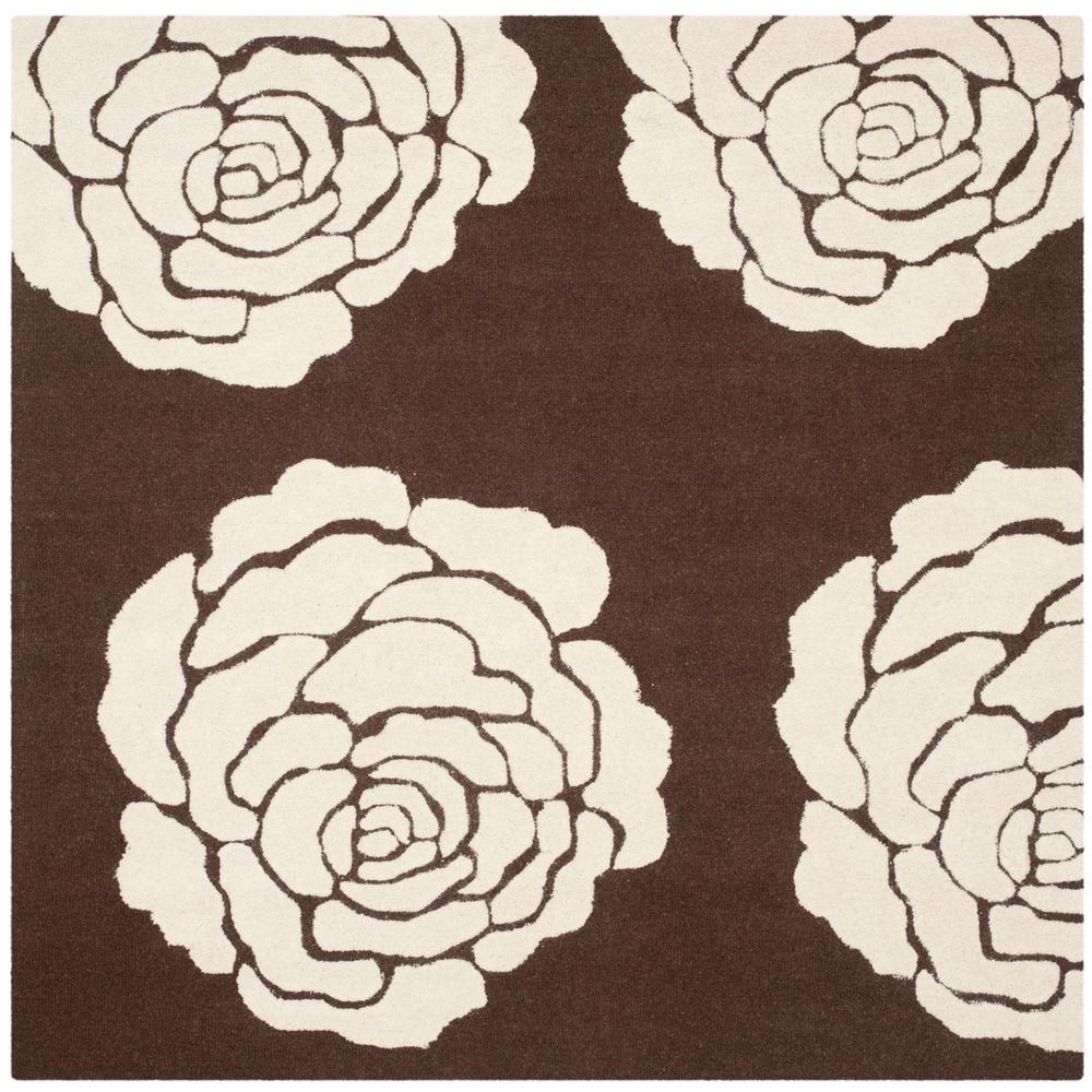 CAMBRIDGE, BROWN / IVORY, 6' X 6' Square, Area Rug, CAM782R-6SQ. Picture 1