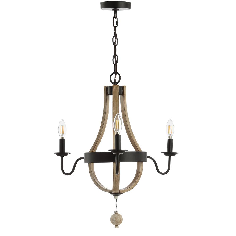 Kamari Pendant, Black/Brown Wooden Finish. Picture 2