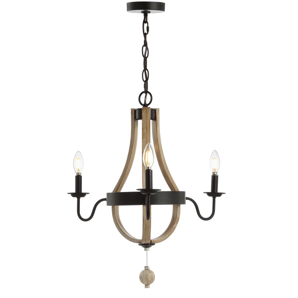 Kamari Pendant, Black/Brown Wooden Finish. Picture 4