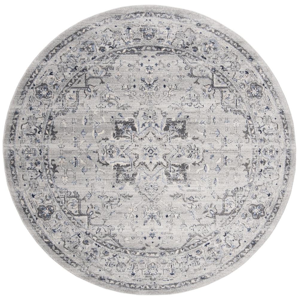 CHARLESTON, GREY / DARK GREY, 6'-7" X 6'-7" Round, Area Rug, CHL411F-7R. Picture 1