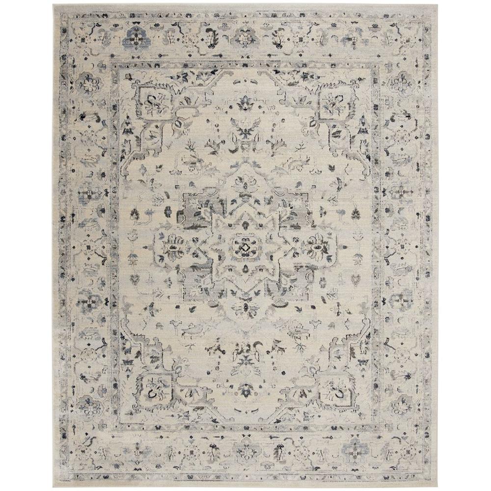 CHARLESTON, IVORY / LIGHT BLUE, 8' X 10', Area Rug. Picture 1