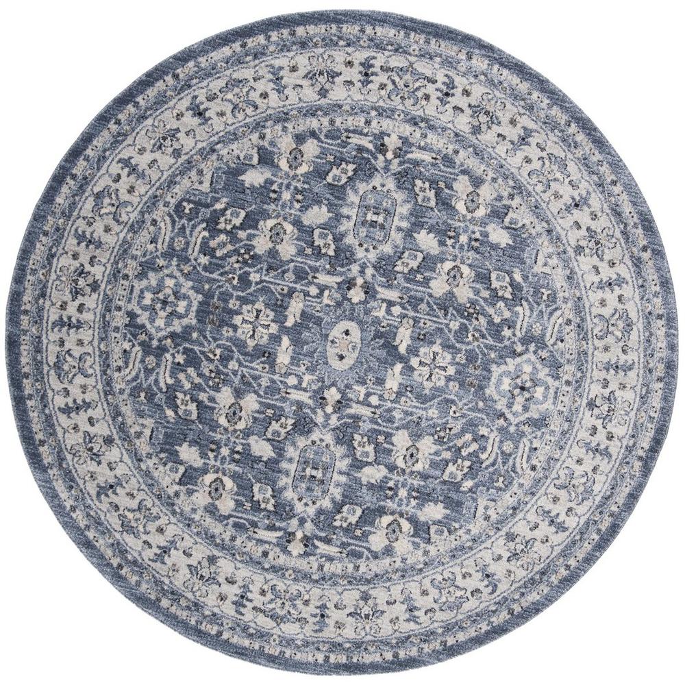 CHARLESTON, NAVY / CREME, 6'-7" X 6'-7" Round, Area Rug, CHL412N-7R. Picture 1