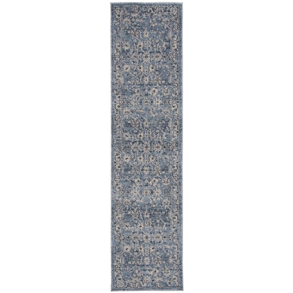 CHARLESTON, NAVY / LIGHT GREY, 2' X 8', Area Rug. Picture 1