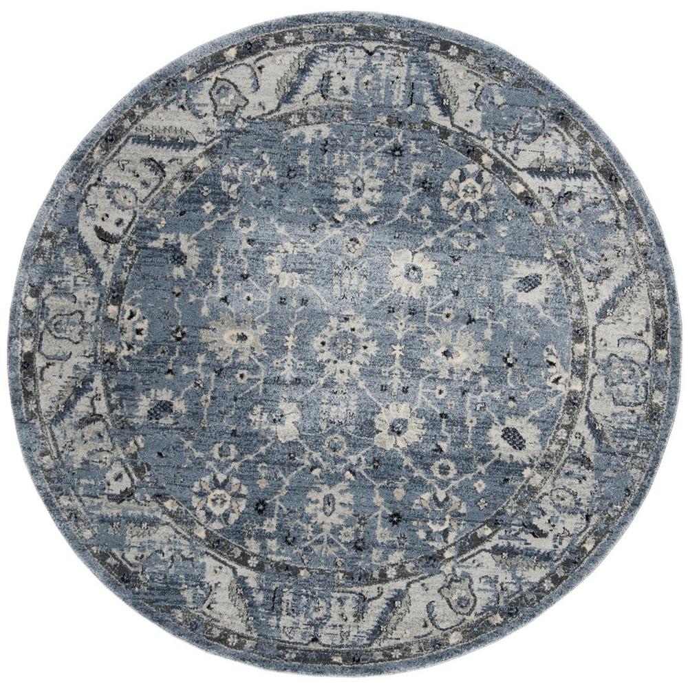 CHARLESTON, NAVY / LIGHT GREY, 6'-7" X 6'-7" Round, Area Rug. Picture 1
