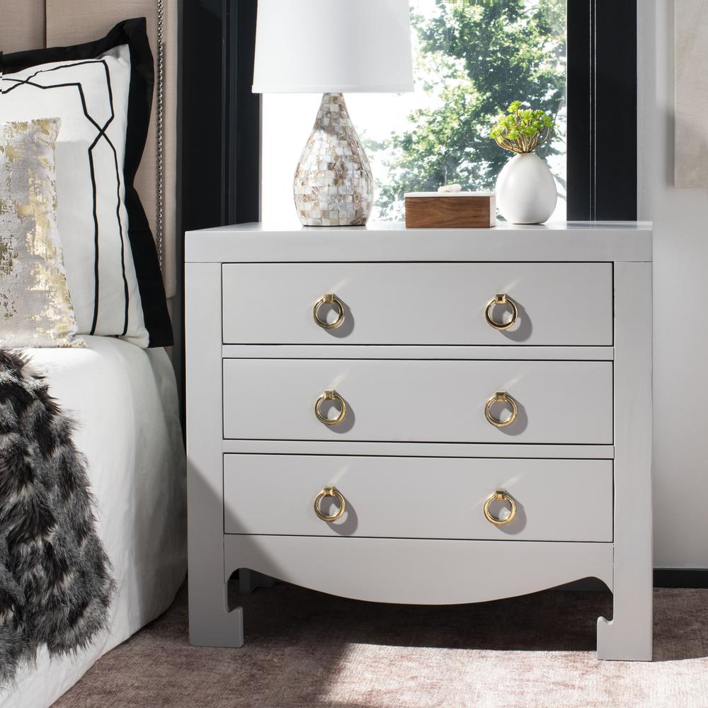 Dion 3 Drawer Chest, Grey/Gold. Picture 7