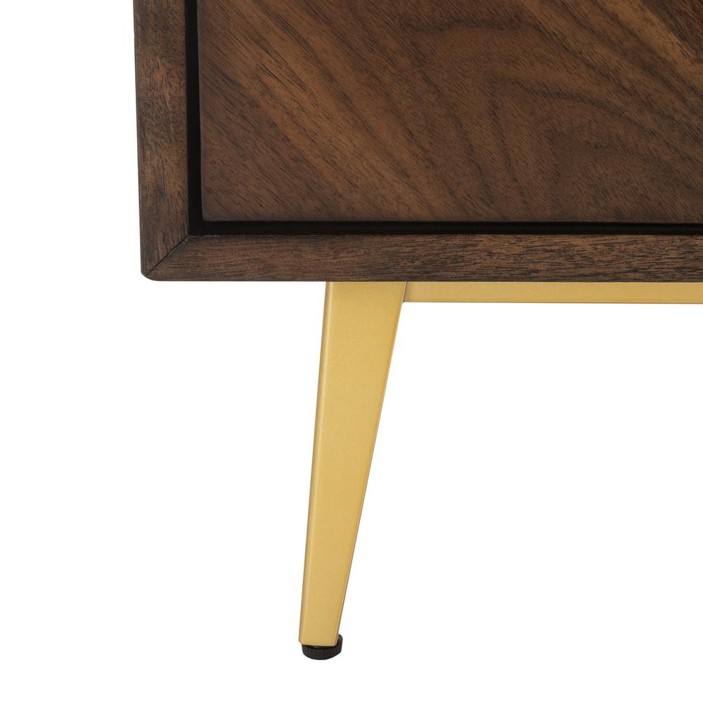 Katia 3 Drawer Chest, Walnut Parquet/Gold. Picture 6