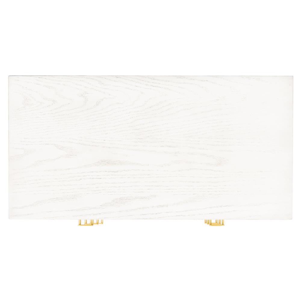 Katia 3 Drawer Chest, White Wash/Gold. Picture 13