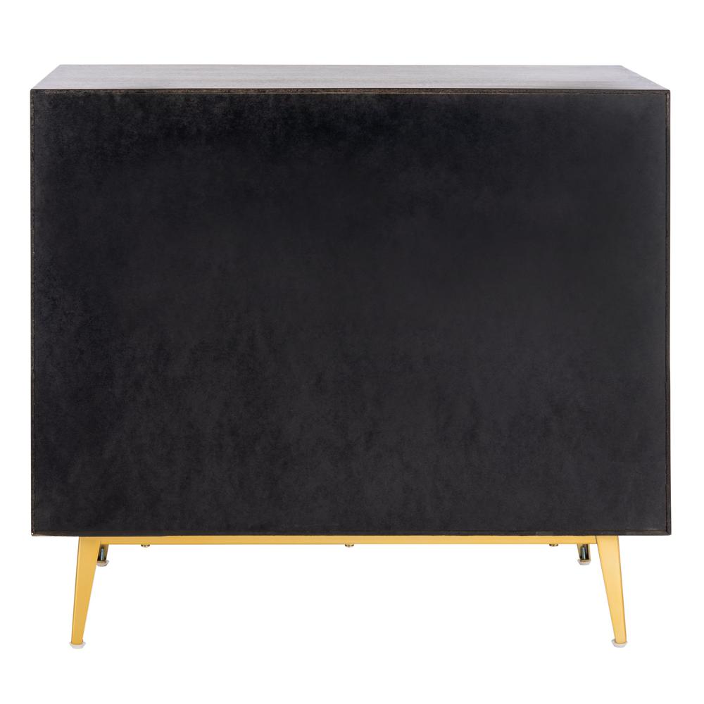Katia 3 Drawer Chest, Walnut/Gold. Picture 2