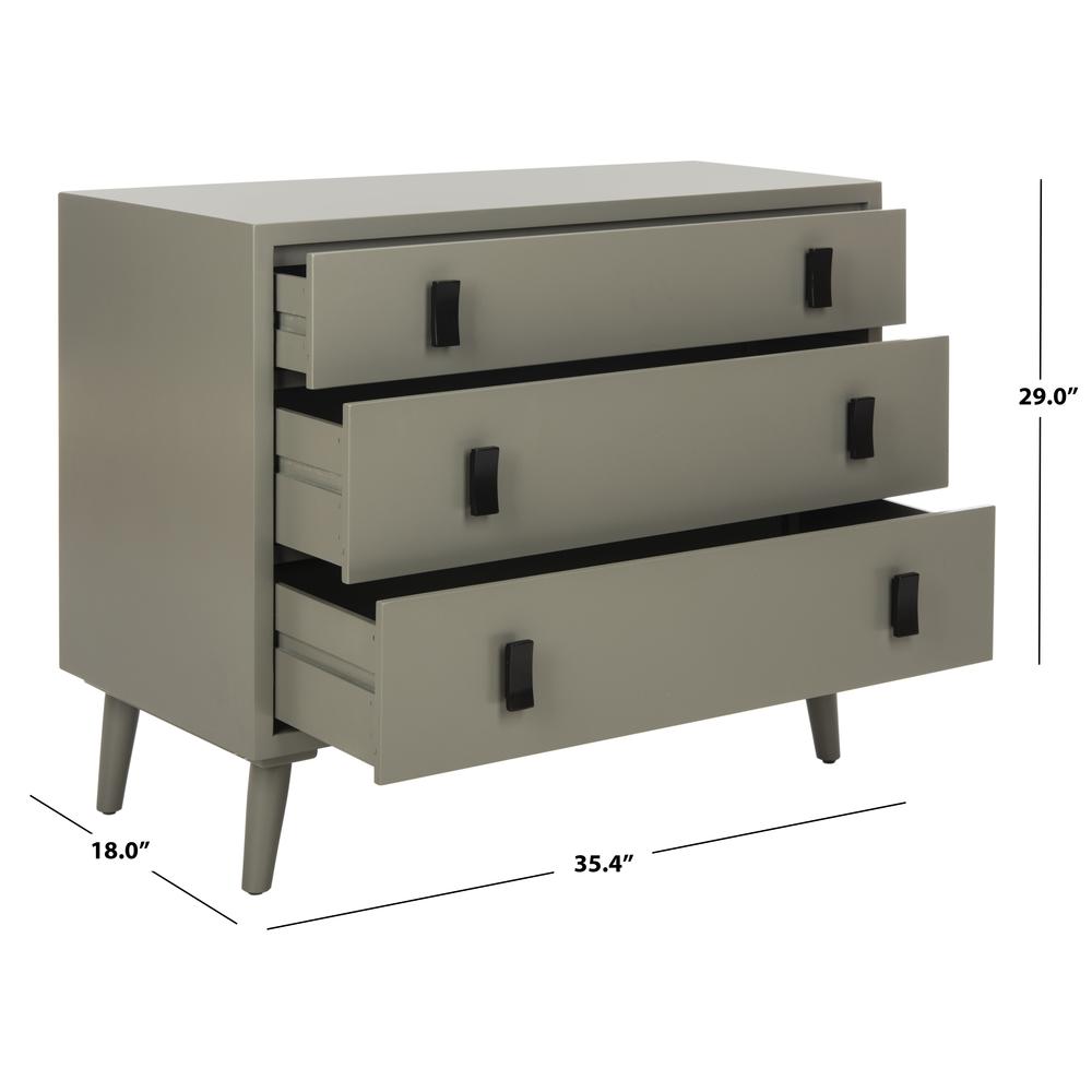 Blaize 3 Drawer Chest, Dark Grey/Black. Picture 3