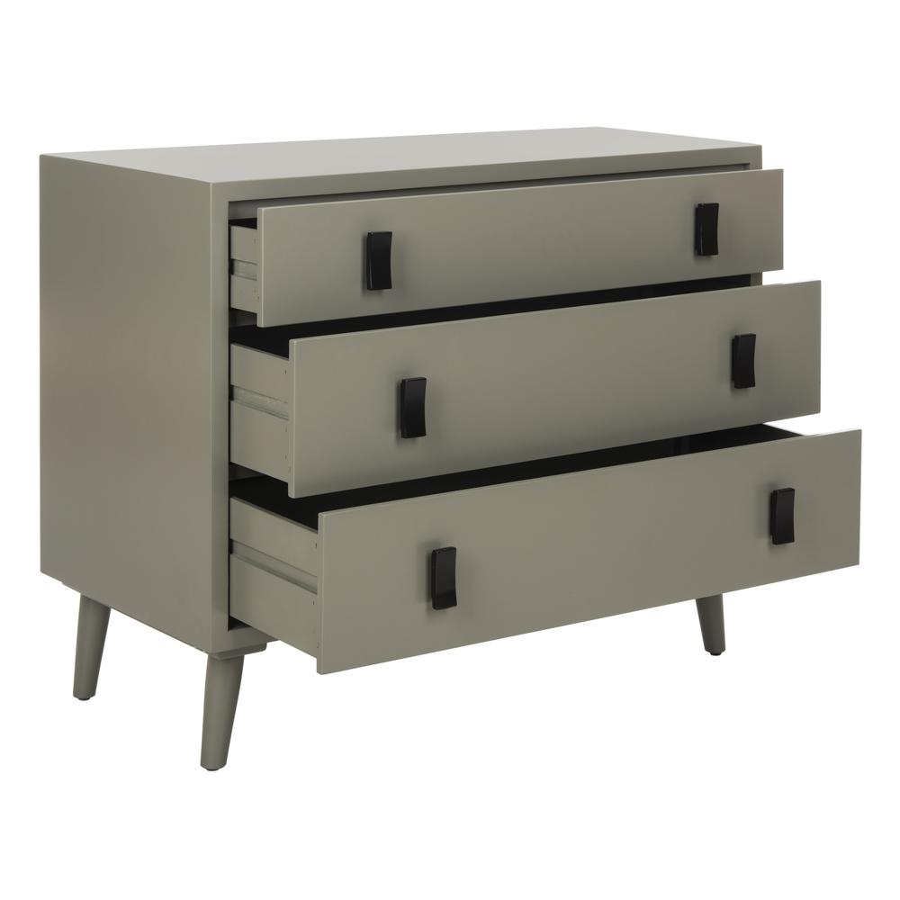 Blaize 3 Drawer Chest, Dark Grey/Black. Picture 2