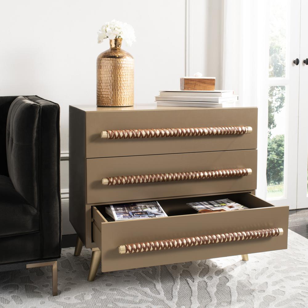 Raquel 3 Drawer Chest, Light Brown. Picture 5
