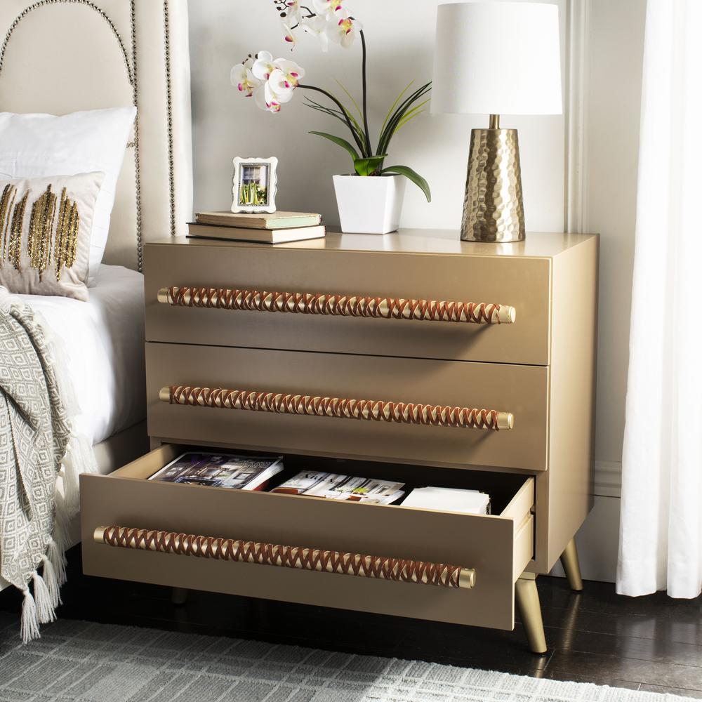Raquel 3 Drawer Chest, Light Brown. Picture 6