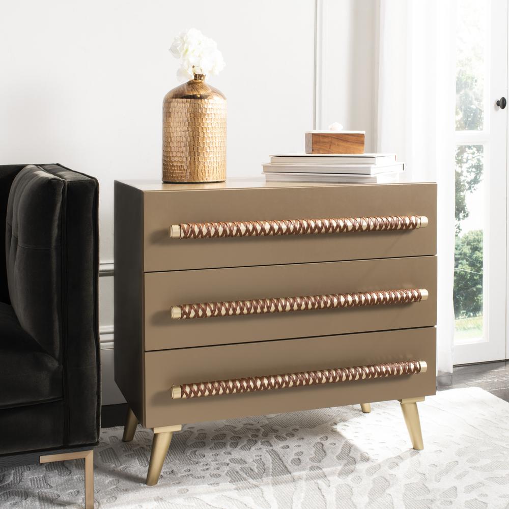 Raquel 3 Drawer Chest, Light Brown. Picture 8