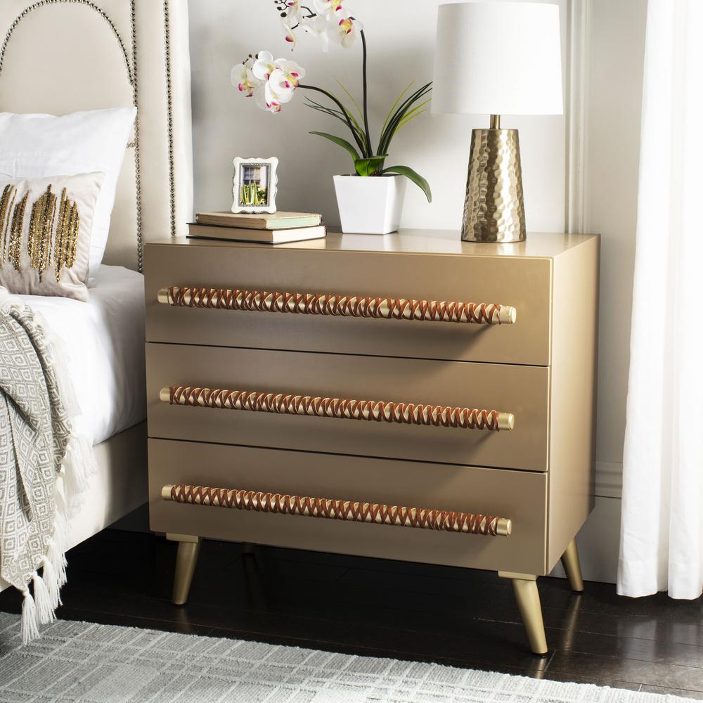 Raquel 3 Drawer Chest, Light Brown. Picture 9