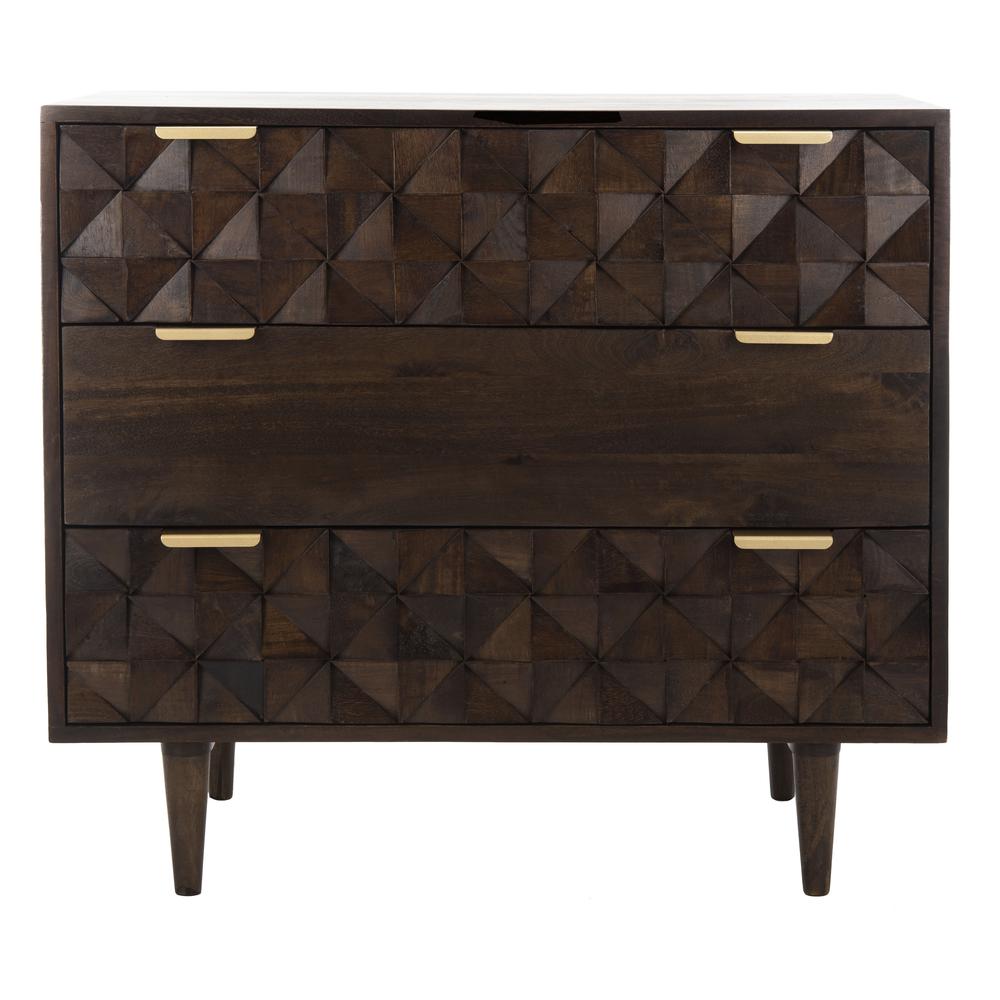 Zinnia 3 Drawer Chest , Walnut. Picture 1