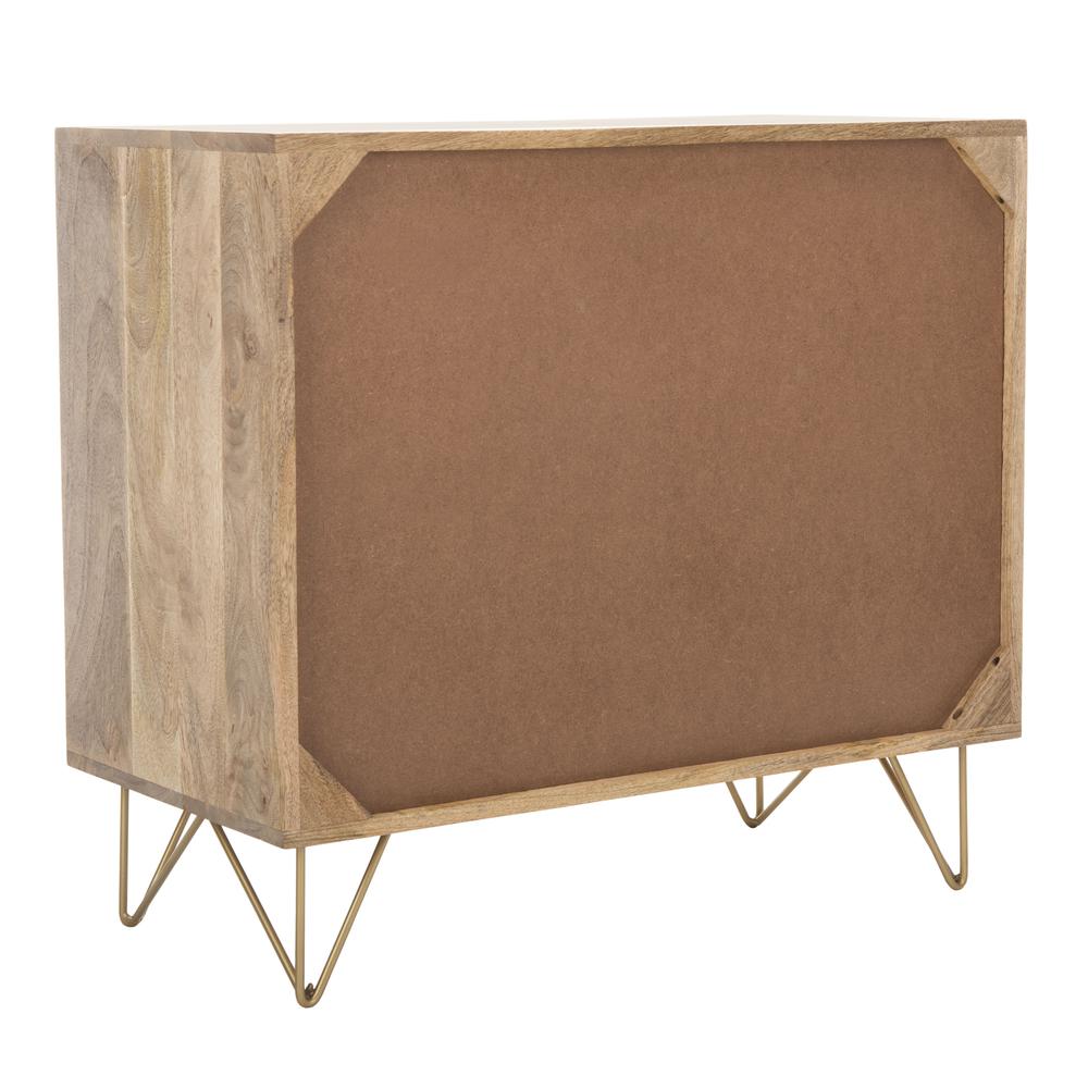 Marigold 3 Drawer Chest, Natural/Brass. Picture 7