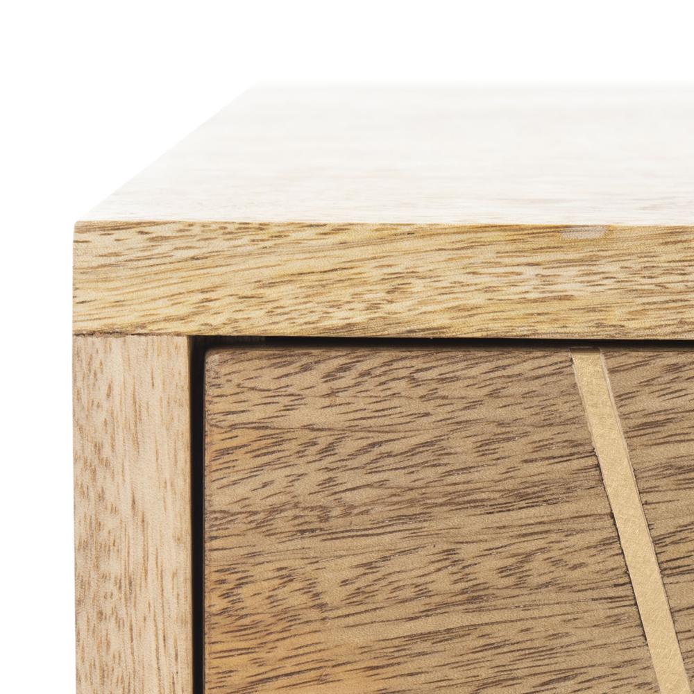 Marigold 3 Drawer Chest, Natural/Brass. Picture 4