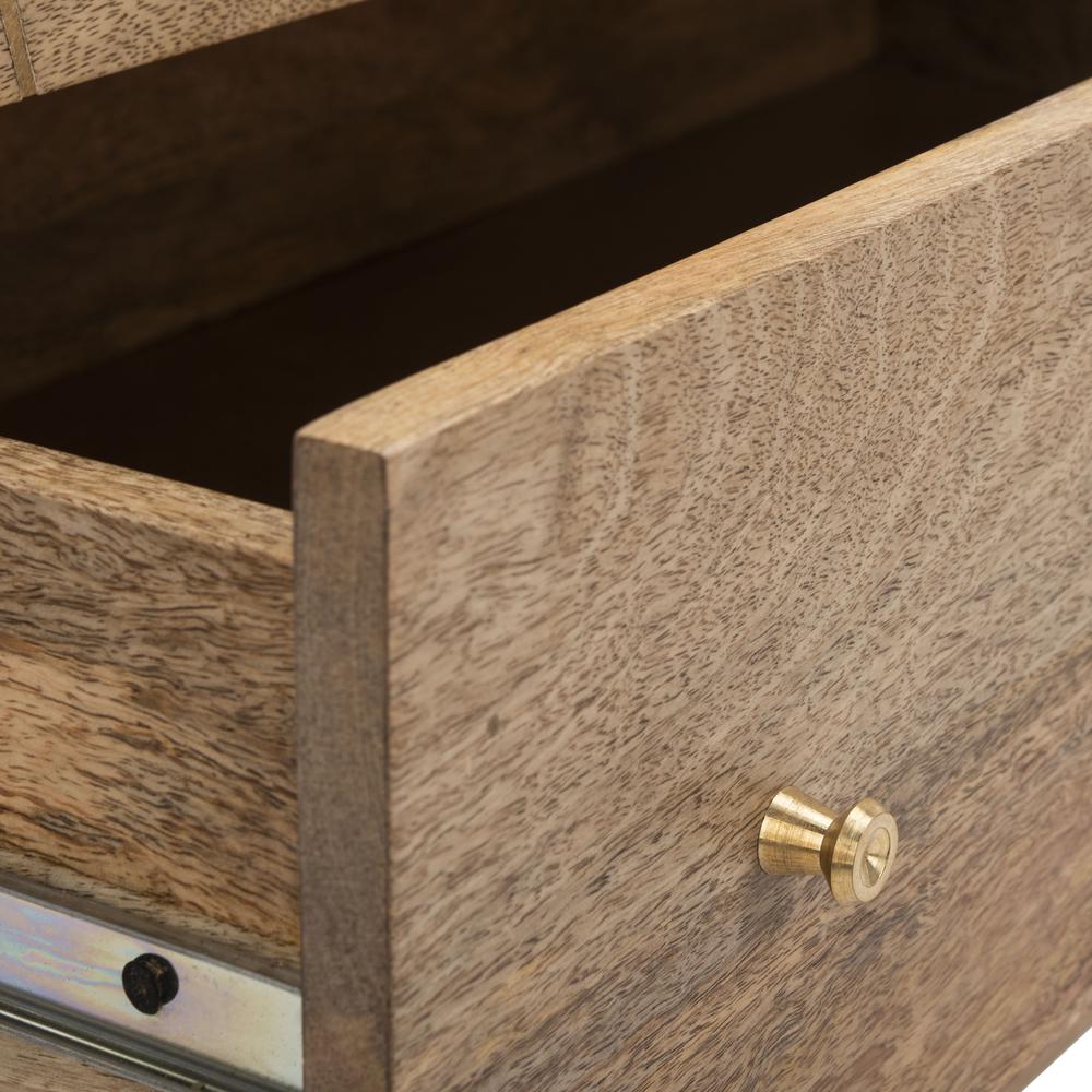Marigold 3 Drawer Chest, Natural/Brass. Picture 9