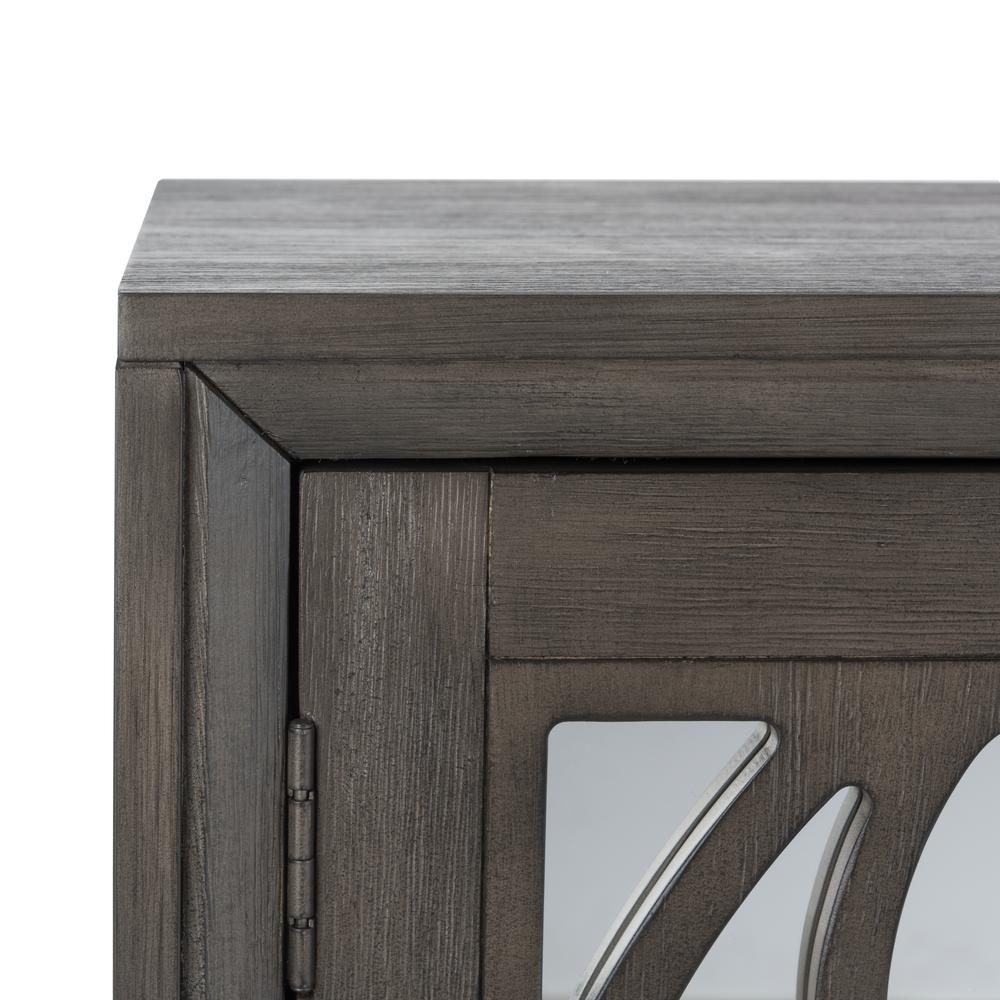 Shannon 2 Door Chest, Grey Wash Walnut/Mirror. Picture 5