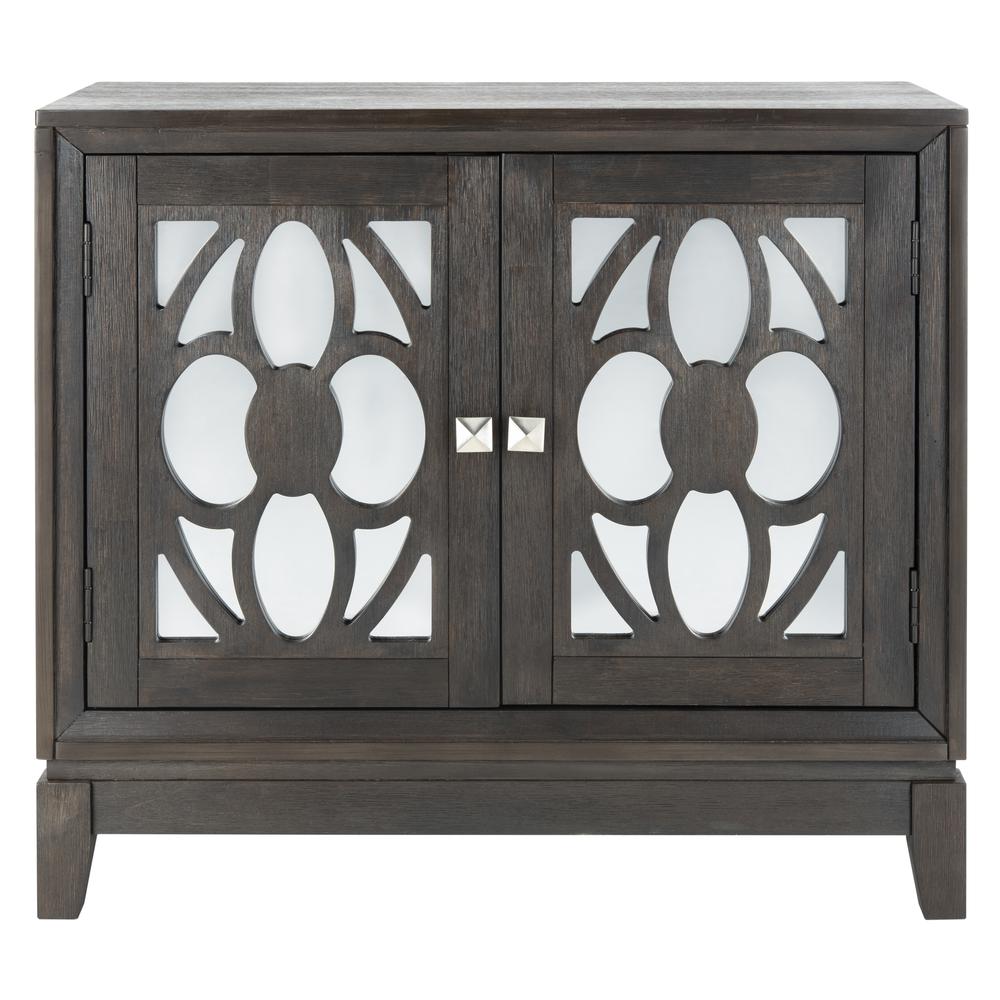 Shannon 2 Door Chest, Grey Wash Walnut/Mirror. Picture 1