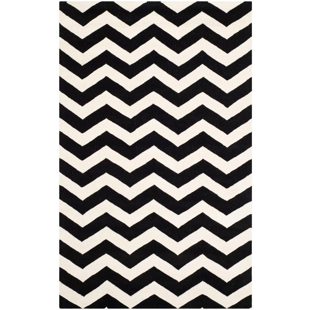 CHATHAM, IVORY / BLACK, 5' X 8', Area Rug, CHT715A-5. Picture 1
