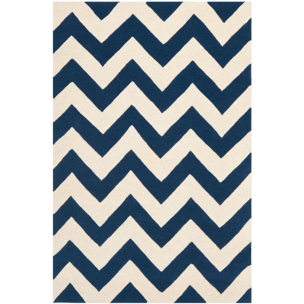 CHATHAM, DARK BLUE / IVORY, 3' X 5', Area Rug, CHT715C-3. Picture 1