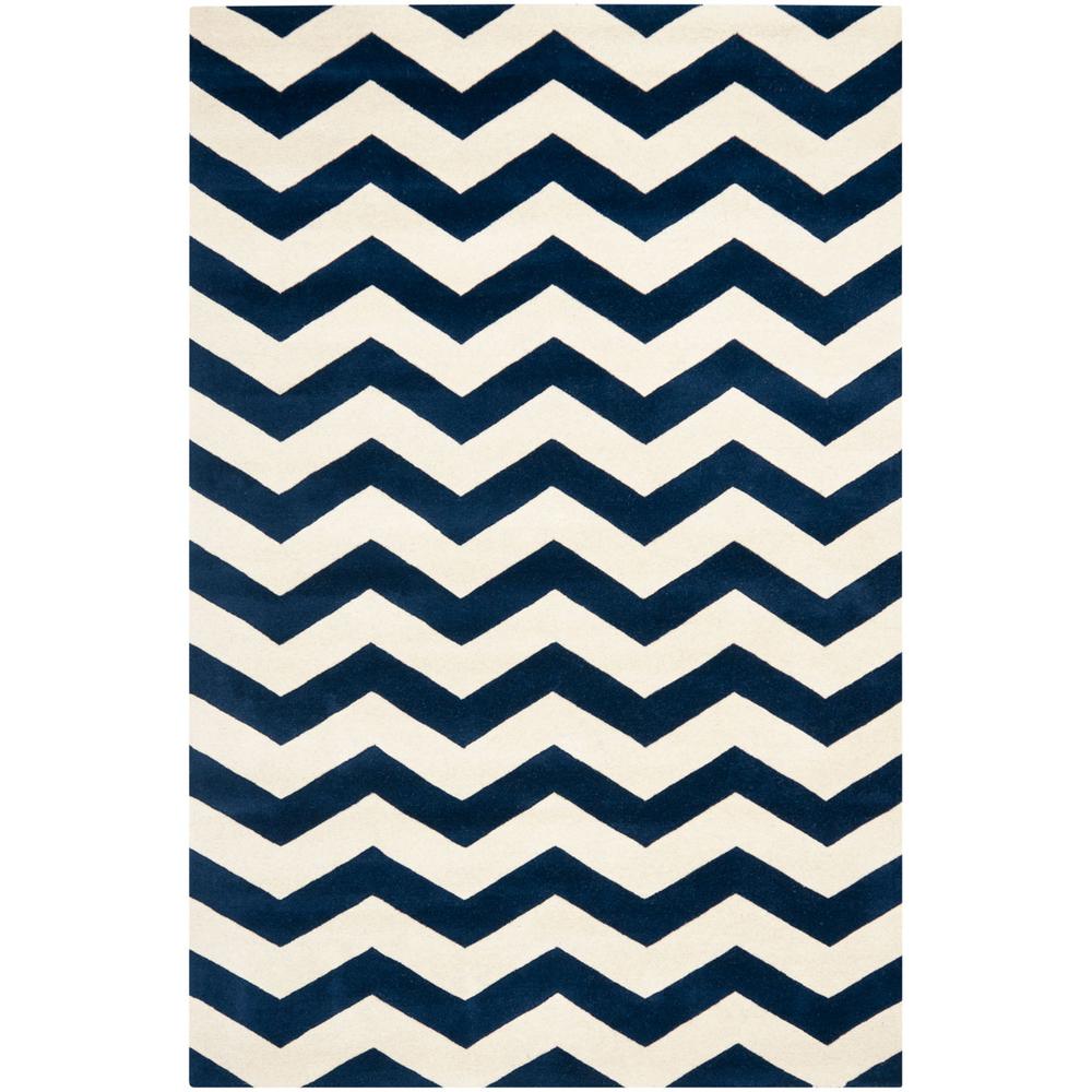 CHATHAM, DARK BLUE / IVORY, 6' X 9', Area Rug, CHT715C-6. Picture 1