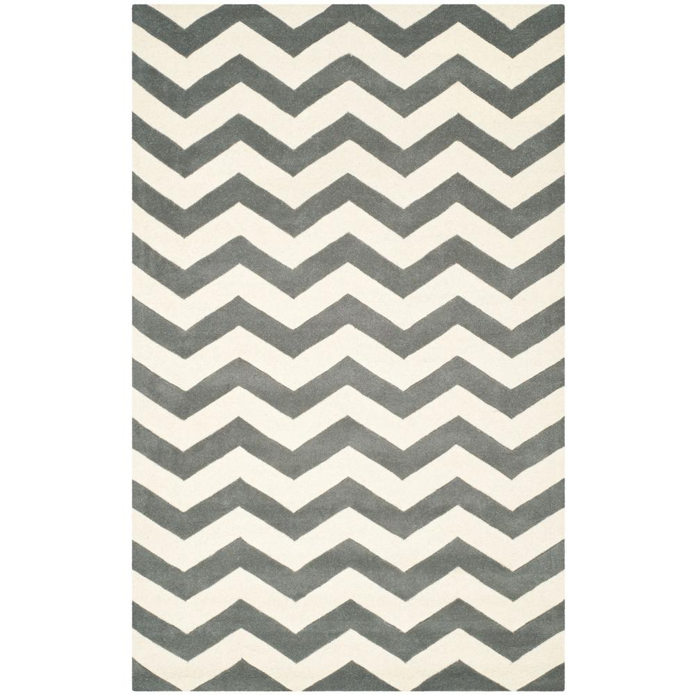 CHATHAM, DARK GREY / IVORY, 5' X 8', Area Rug, CHT715D-5. Picture 1