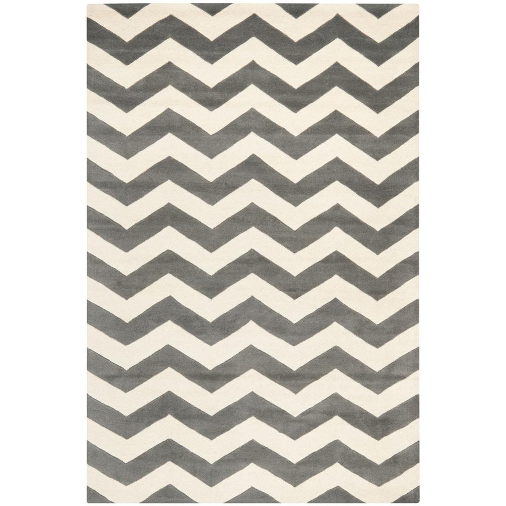 CHATHAM, DARK GREY / IVORY, 6' X 9', Area Rug, CHT715D-6. Picture 1