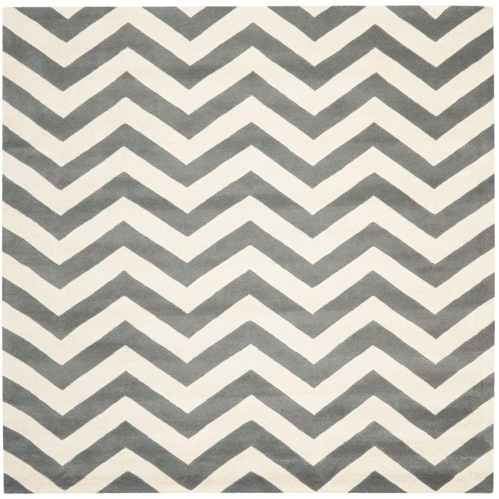 CHATHAM, DARK GREY / IVORY, 5' X 5' Square, Area Rug, CHT715D-5SQ. Picture 1