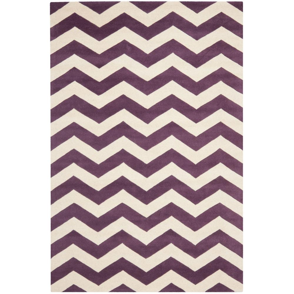 CHATHAM, PURPLE / IVORY, 6' X 9', Area Rug, CHT715F-6. Picture 1