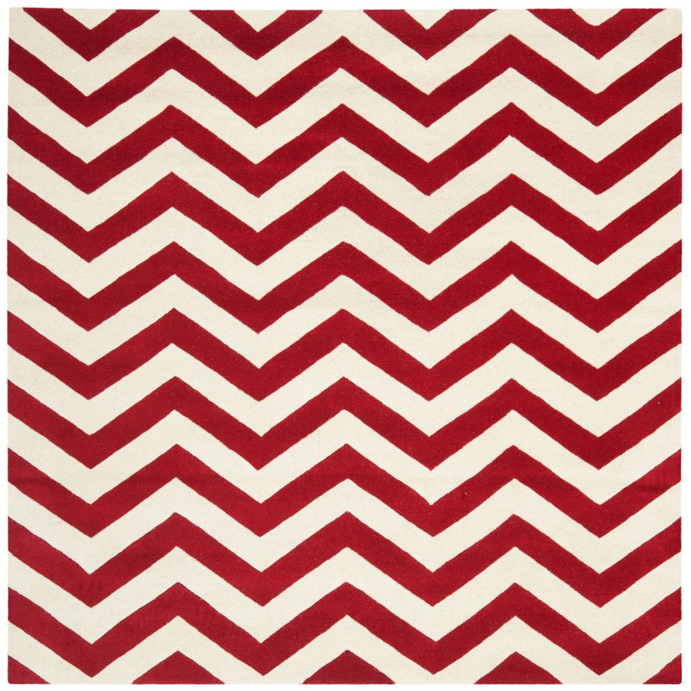 CHATHAM, RED / IVORY, 5' X 5' Square, Area Rug, CHT715G-5SQ. Picture 1