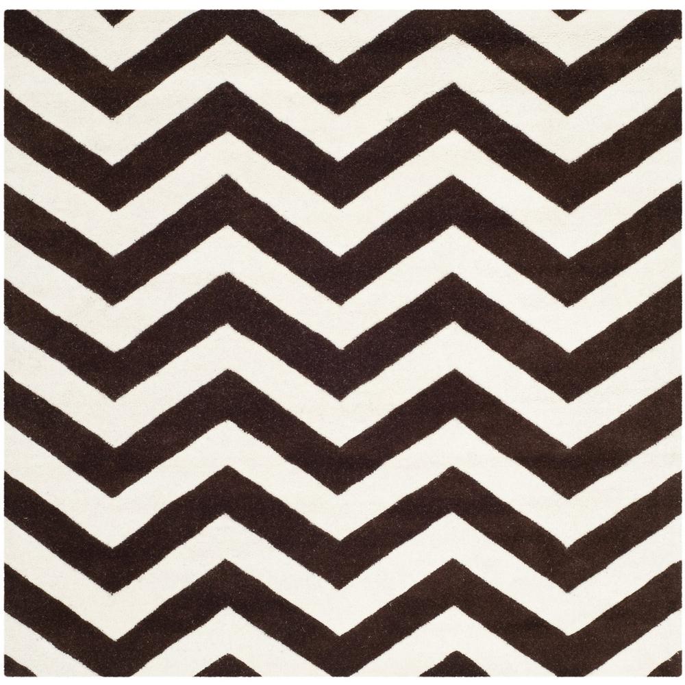 CHATHAM, BROWN / IVORY, 5' X 5' Square, Area Rug. Picture 1