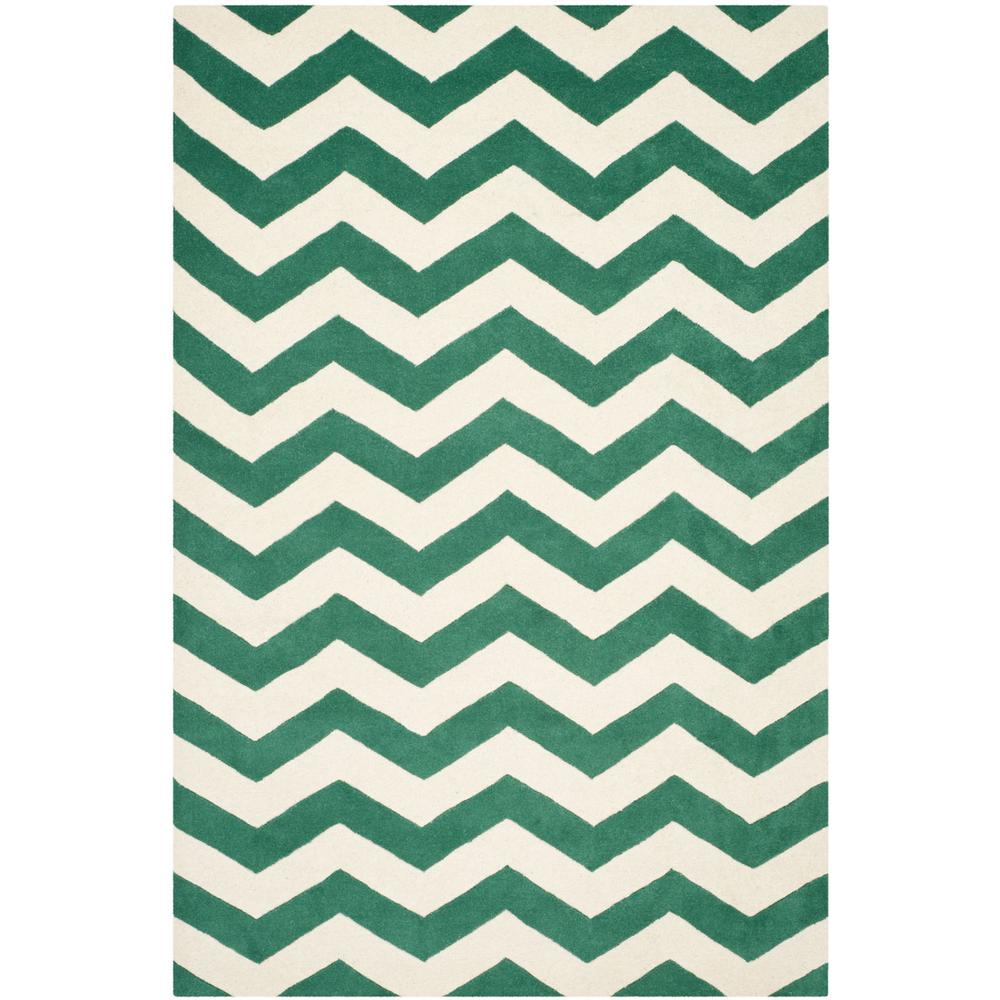 CHATHAM, TEAL / IVORY, 6' X 9', Area Rug, CHT715T-6. Picture 1