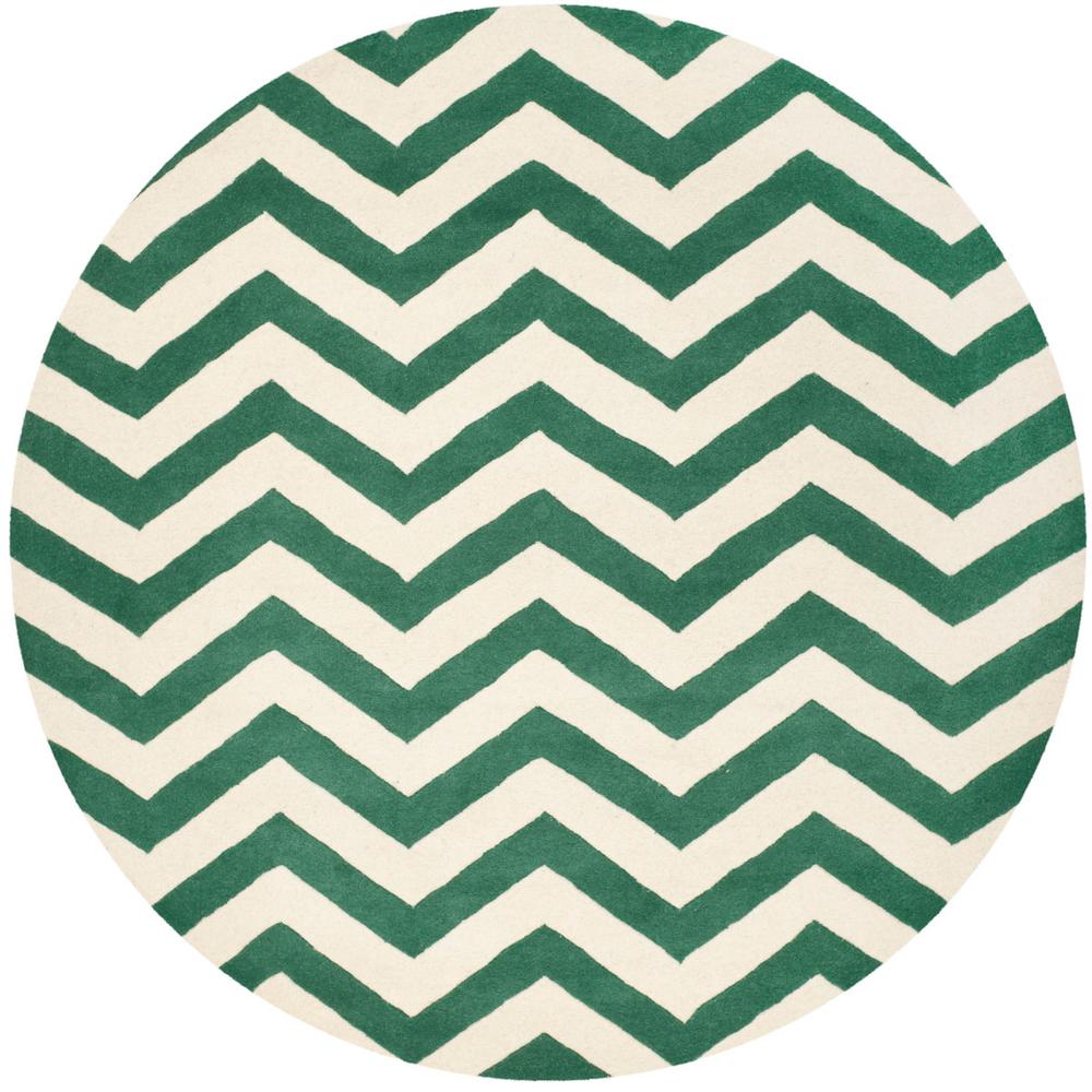 CHATHAM, TEAL / IVORY, 7' X 7' Round, Area Rug, CHT715T-7R. Picture 1