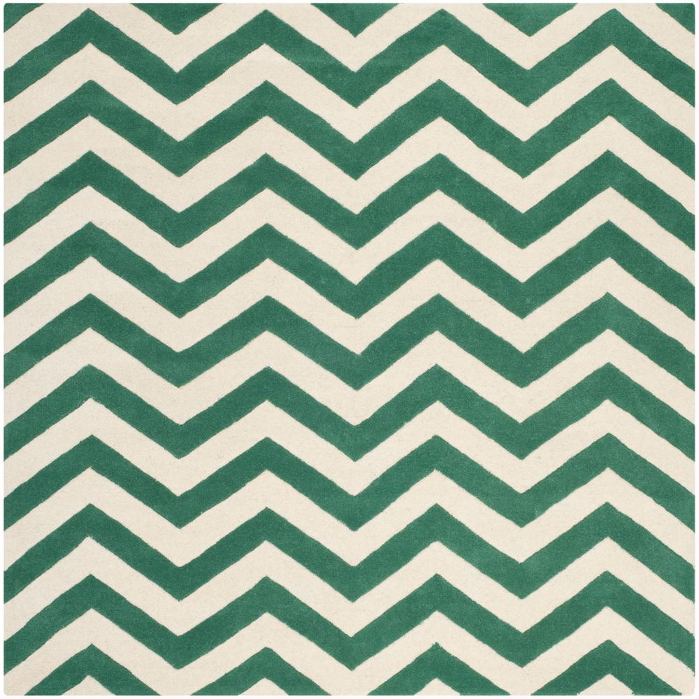 CHATHAM, TEAL / IVORY, 7' X 7' Square, Area Rug, CHT715T-7SQ. Picture 1