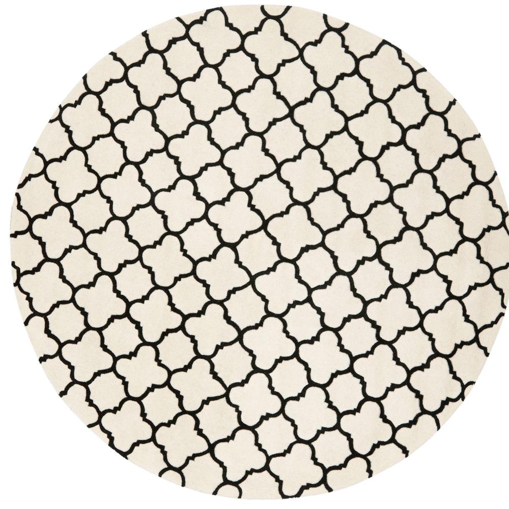 CHATHAM, IVORY / BLACK, 7' X 7' Round, Area Rug, CHT717A-7R. Picture 1