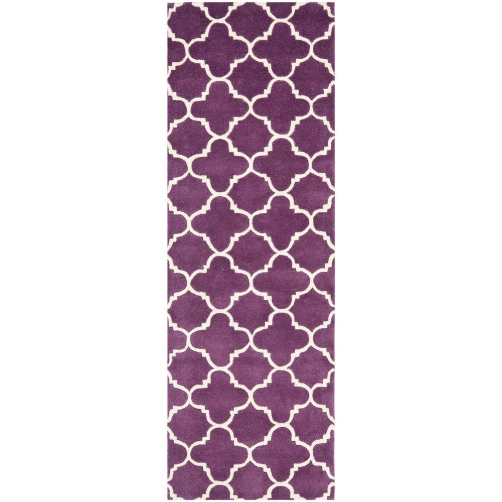 CHATHAM, PURPLE / IVORY, 2'-3" X 7', Area Rug, CHT717F-27. Picture 1