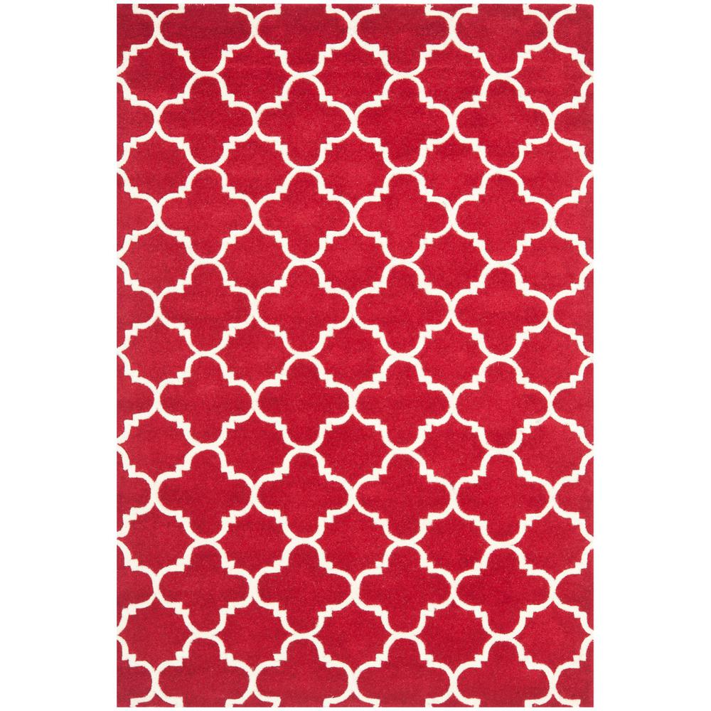 CHATHAM, RED / IVORY, 3' X 5', Area Rug, CHT717G-3. Picture 1