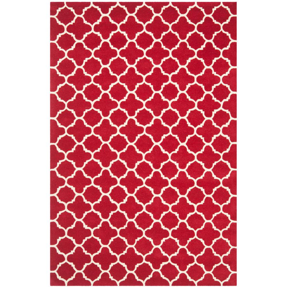 CHATHAM, RED / IVORY, 6' X 9', Area Rug, CHT717G-6. Picture 1