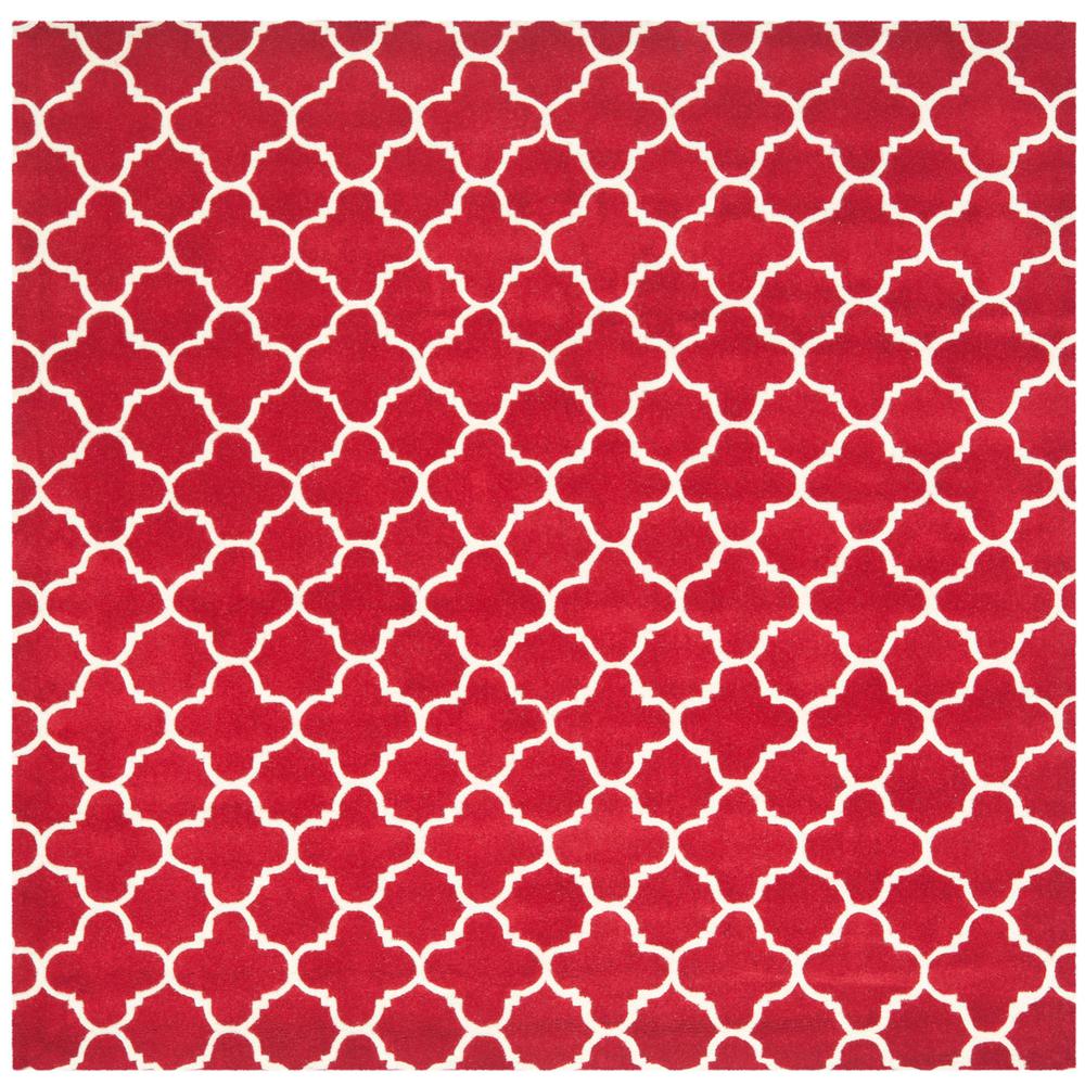 CHATHAM, RED / IVORY, 7' X 7' Square, Area Rug, CHT717G-7SQ. Picture 1
