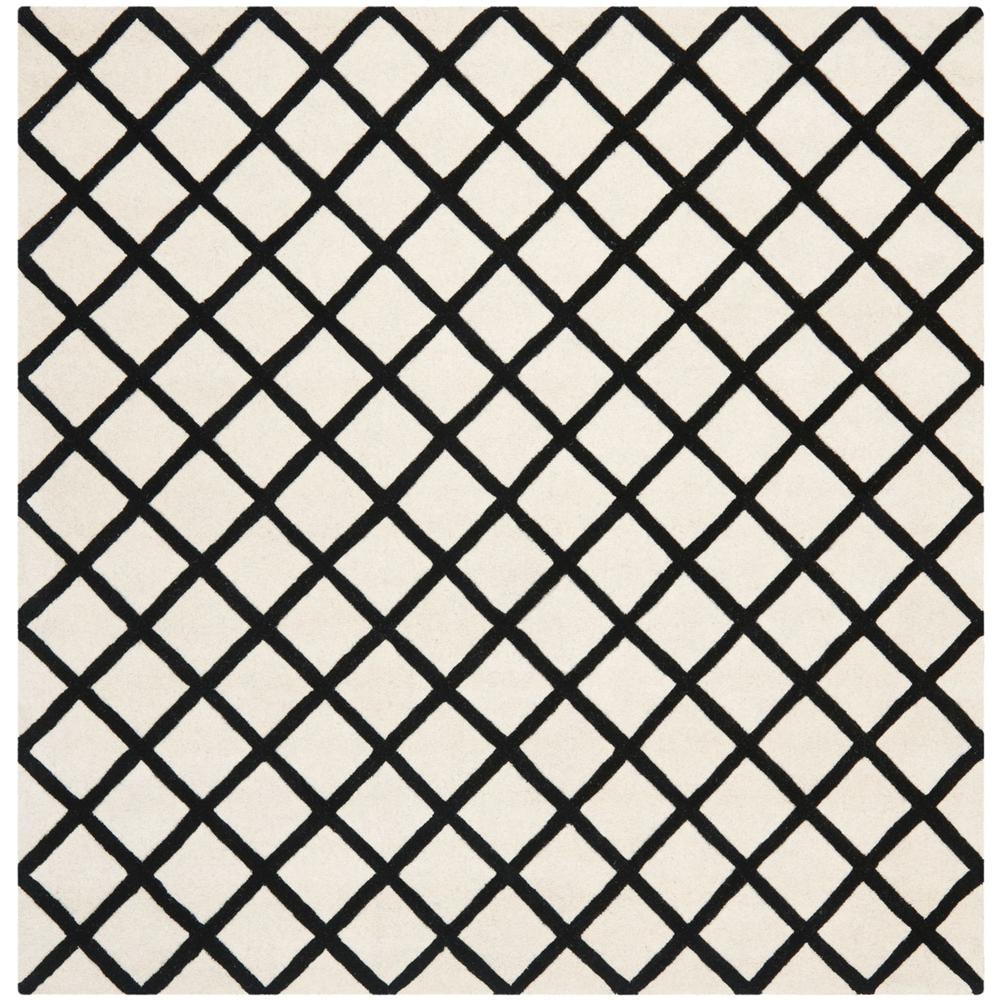 CHATHAM, IVORY / BLACK, 7' X 7' Square, Area Rug, CHT718A-7SQ. Picture 1