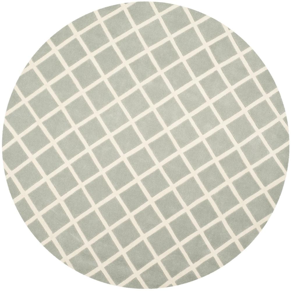 CHATHAM, GREY / IVORY, 7' X 7' Round, Area Rug, CHT718E-7R. Picture 1