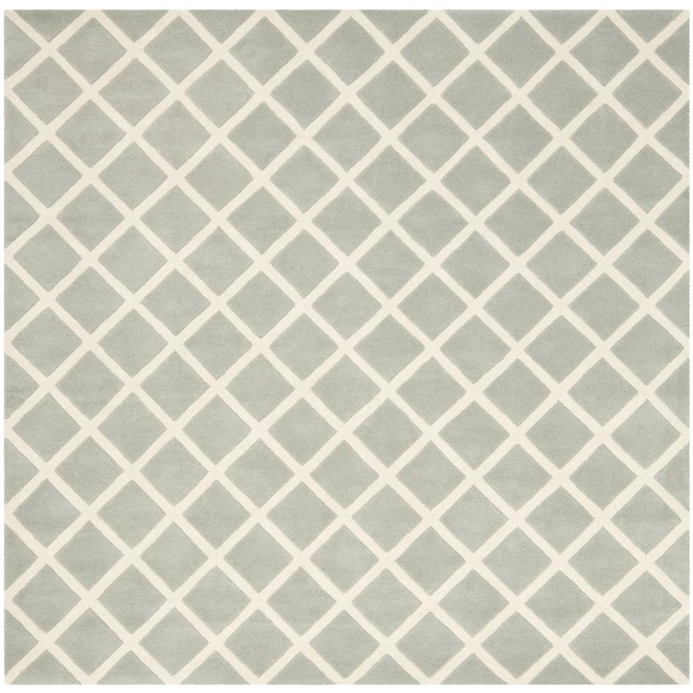 CHATHAM, GREY / IVORY, 7' X 7' Square, Area Rug, CHT718E-7SQ. Picture 1