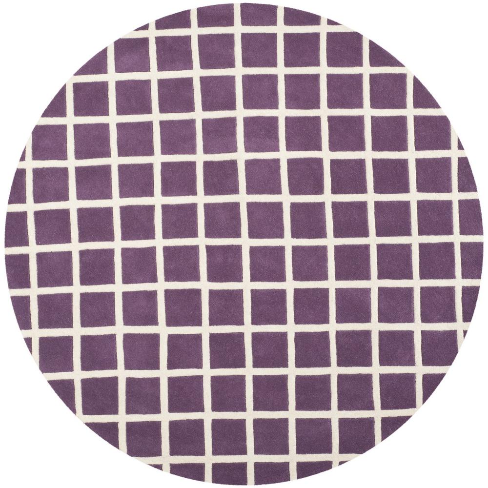 CHATHAM, PURPLE / IVORY, 7' X 7' Round, Area Rug, CHT718F-7R. Picture 1