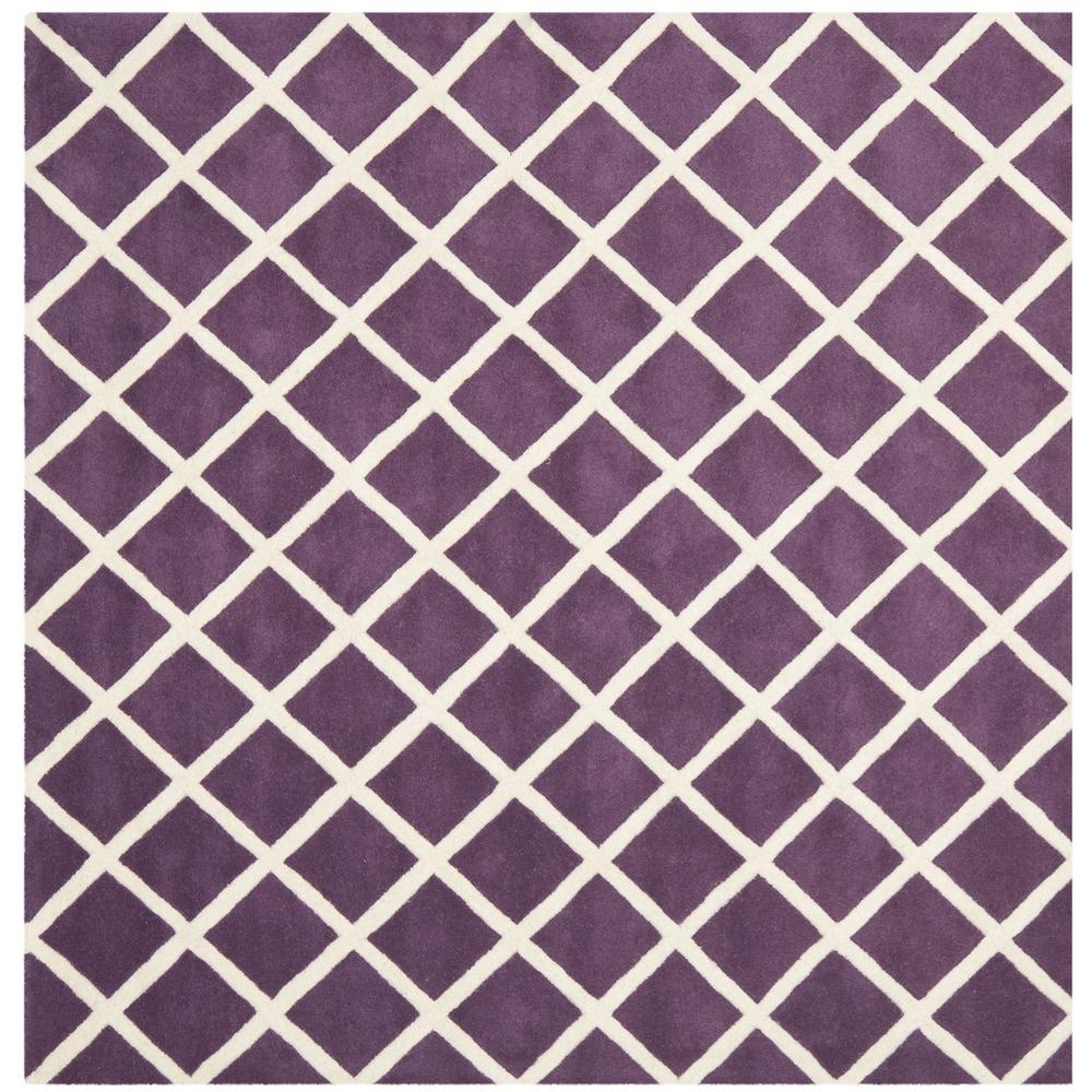 CHATHAM, PURPLE / IVORY, 7' X 7' Square, Area Rug, CHT718F-7SQ. Picture 1