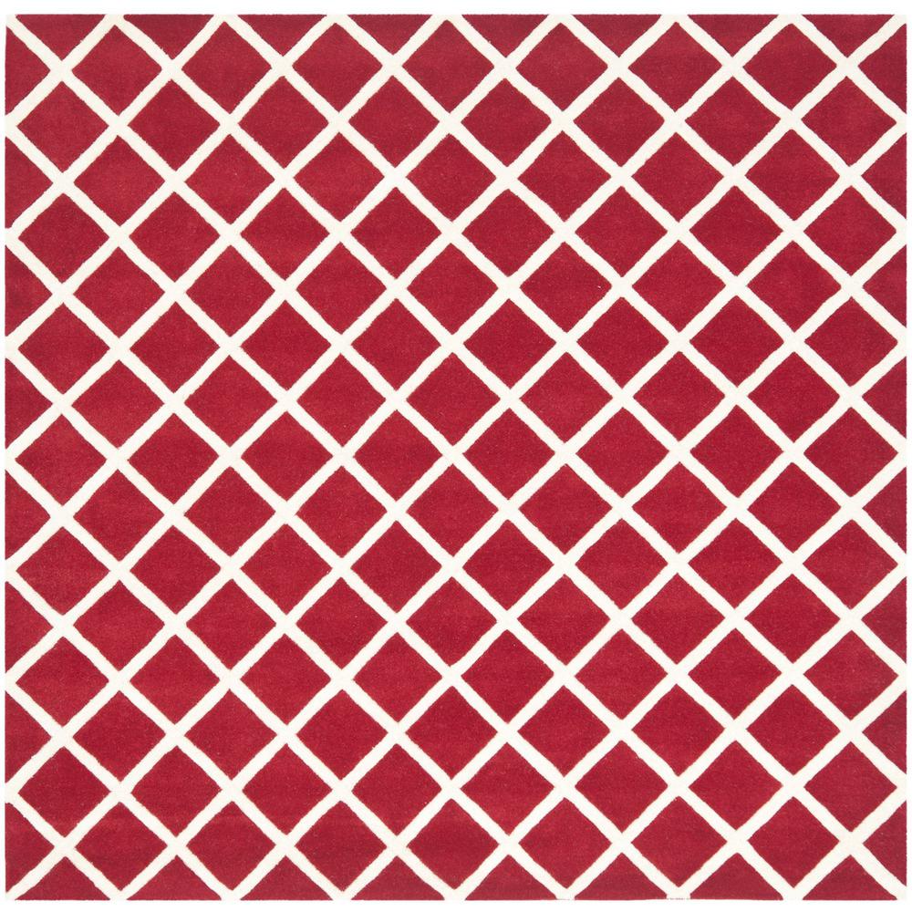 CHATHAM, RED / IVORY, 7' X 7' Square, Area Rug, CHT718G-7SQ. Picture 1