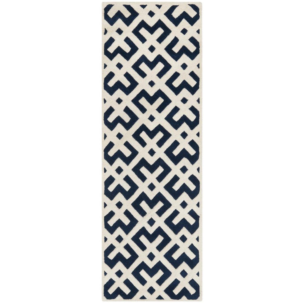 CHATHAM, DARK BLUE / IVORY, 2'-3" X 7', Area Rug, CHT719C-27. Picture 1