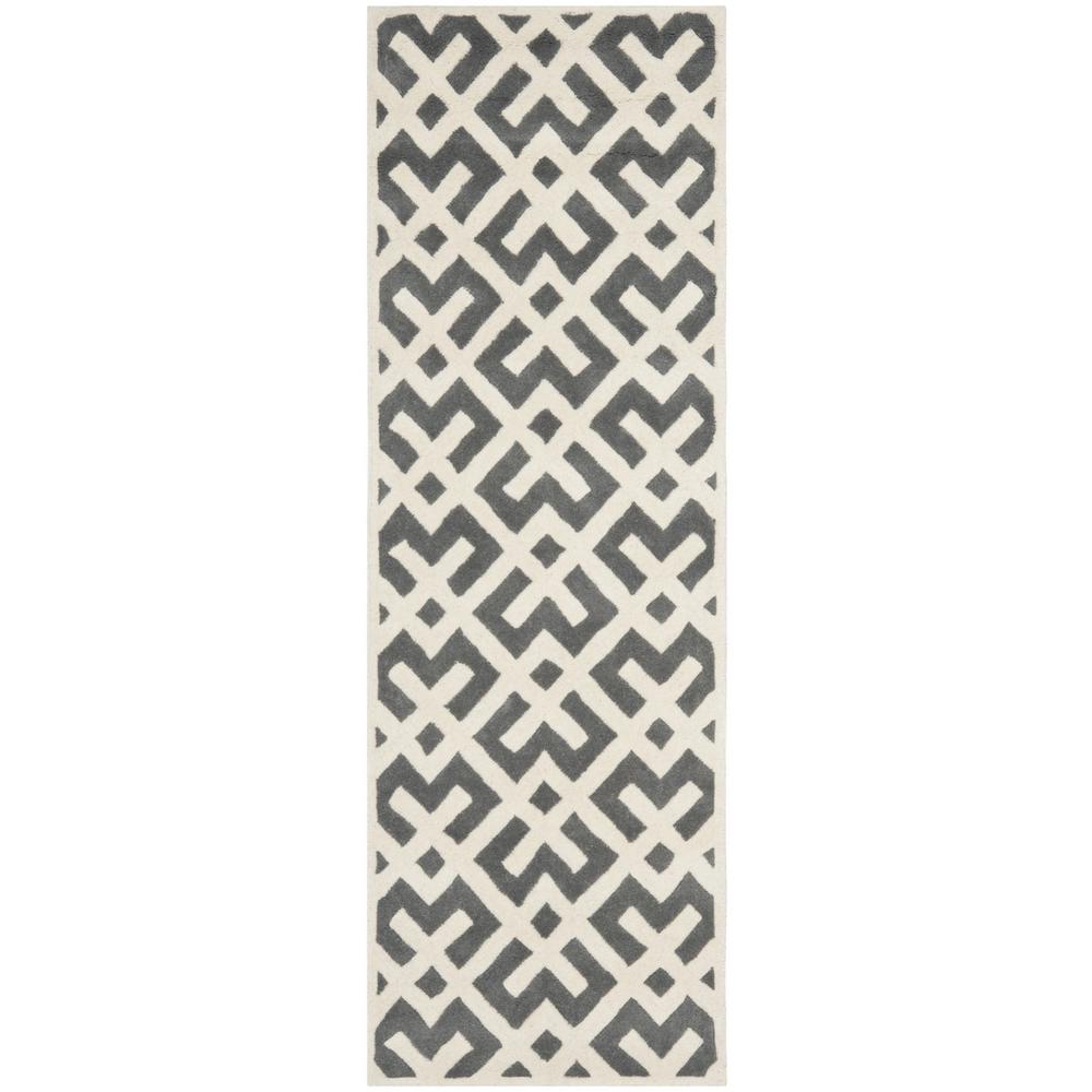 CHATHAM, DARK GREY / IVORY, 2'-3" X 7', Area Rug, CHT719D-27. Picture 1